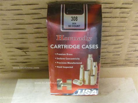 50 Count Box 308 Win Match Unprimed Brass For Handloading By Hornady 8661