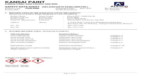 Material Safety Data Sheet Painnt Kizagogreen