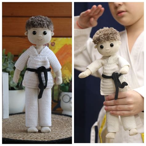 Crochet Boy Doll In Karate Gi Amigurumi Pattern Eng Pdf Inspire Uplift