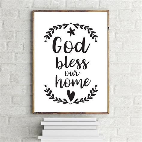 God Bless Our Home Printable Art Wall decor Typography