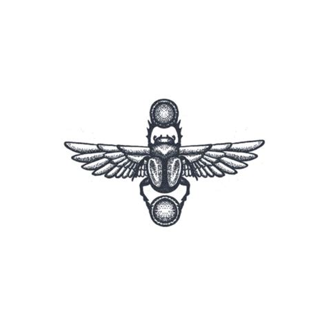 Winged Scarab Tattoo - Scarab With Wings Temporary Tattoo / Egypt ...