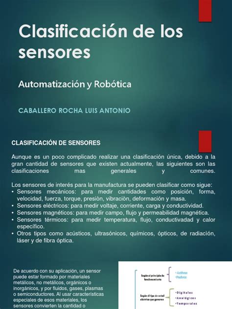 Clasificación De Los Sensores Sensor Señal Analoga