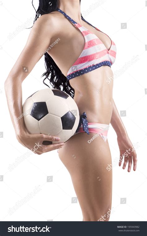 Sexy Woman Bikini Holding Soccer Ball Stock Photo Shutterstock
