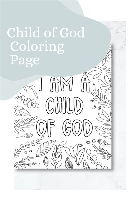 I Am a Child of God Coloring Page Printable Christian Coloring Page ...