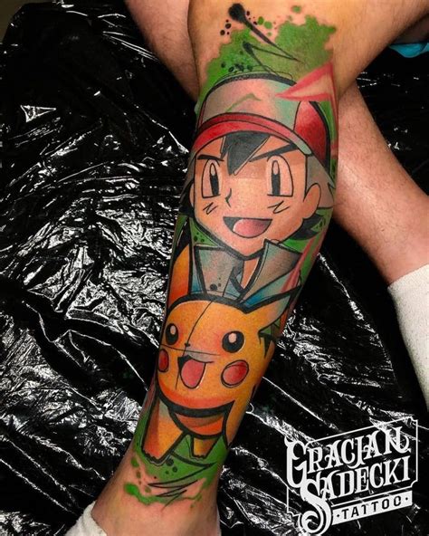 Tattoos geek on Instagram: “ASH e PIKACHU _ POKÉMON - Tattoo incrível ...