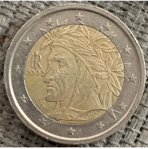 2 EURO MÜNZE 2002 italien dante alighieri Fehlprägung EUR 2 000 00