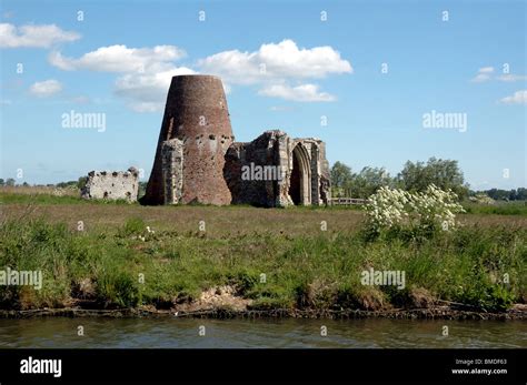 St Benets Abbey Ludham Norfolk Seen From The River Bure Broads