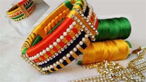 How To Make Designer Silk Thread Bangle Kada At Home Diy Silk Thread