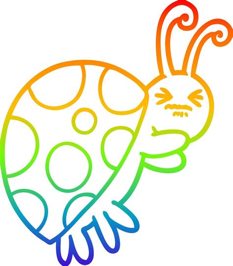 rainbow gradient line drawing cartoon ladybug 10267066 Vector Art at Vecteezy