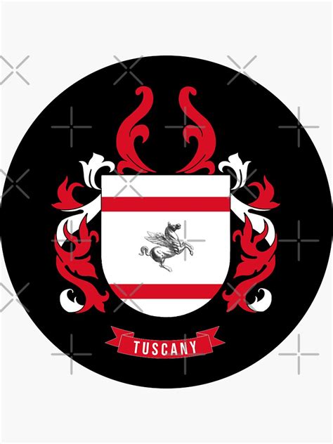 Tuscany Flag Coat Of Arms Cool Italian Tuscany Region Sticker For