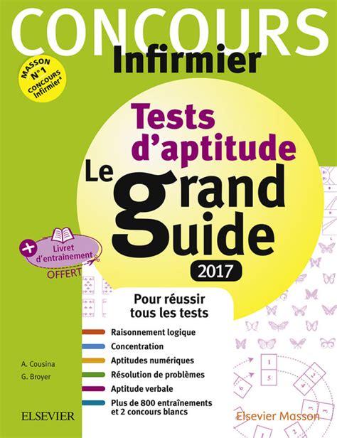 Concours Infirmier Tests D Aptitude Le Grand Guide IFSI 2017 Avec