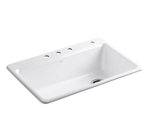 Wholesale Single Bowl Top-Mount Kitchen Sink with Four-Holes, White ...