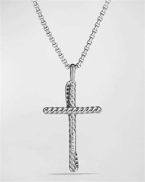 David Yurman Cross Crossover Diamond Pendant Necklace Neiman Marcus