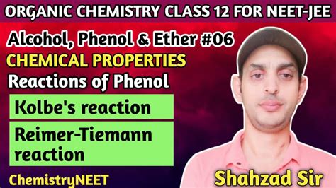 Alcohols Phenol Ether Class 12 For NEET JEE BOARD Chemical