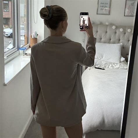 Missguided Nude Beige Double Lined Blazer And Short Depop