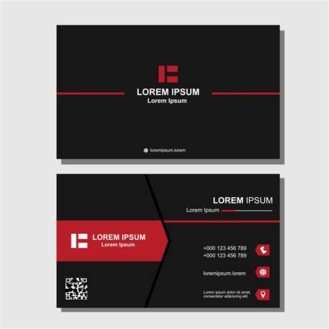 Modern business card black and red corporate professional black red ...