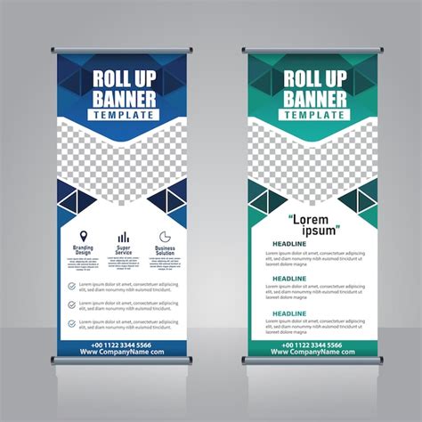 Plantilla de diseño standee de banner enrollable moderno Vector Premium