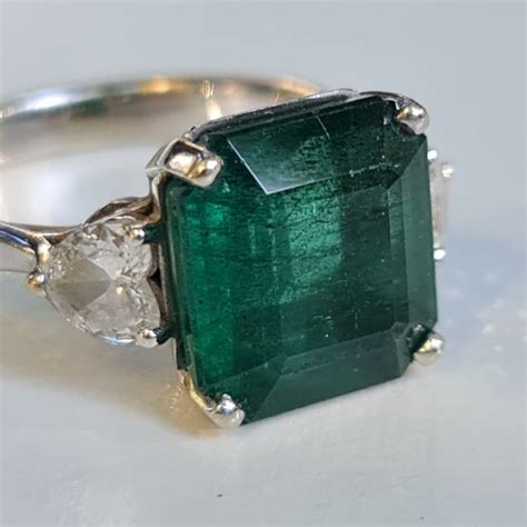 Magnificent Emerald Diamond Ring Carati Oro Bianco Catawiki