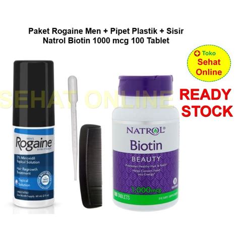 Jual Paket Rogaine Men Minoxidil Ml Natrol Biotin Mcg