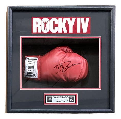 Dolph Lundgren Signed "Rocky IV" Boxing Glove Shadowbox Display (PSA ... 