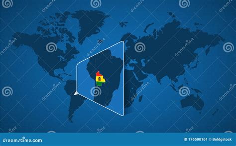 Detailed World Map with Pinned Enlarged Map of Bolivia and Neighboring Countries Stock Vector ...