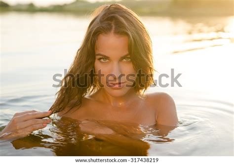 Seductive Beautiful Female Naked Shoulders Standing Stock Photo Shutterstock