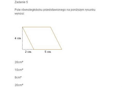 Jakie jest pole równoległoboku przedstawionego na poniższym rysunku