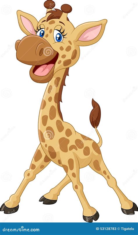 Cartoon Smiling Giraffe Stock Vector Illustration Of Cute 53128783