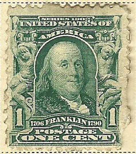 Scott Benjamin Franklin Cent Green Stamp Very Rare Etsy