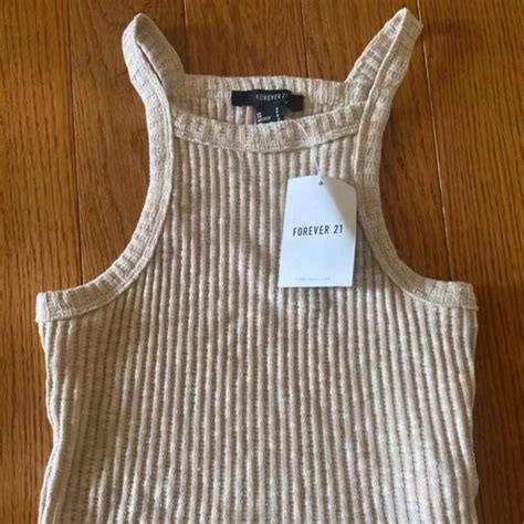 Forever Tops Forever Ribbed Nude Khaki Cami Tanktop Poshmark