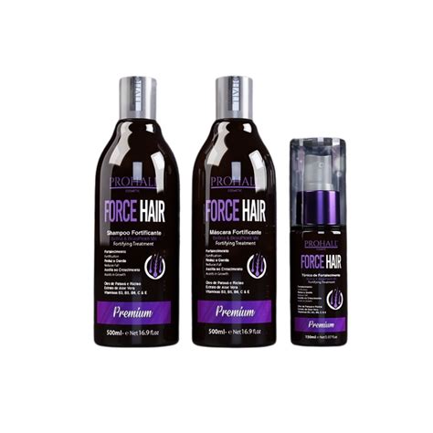 Kit Crescimento Capilar Force Hair Shampoo Máscara Tônico 8x