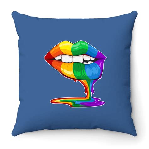 Bandera LGBT Throw Pillows LGBT Gay Pride Rainbow Flag Lesbian Cute Sexy Lips S Style Designed
