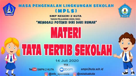 Mpls Smpn 2 Kuta Live Zoom Meeting Materi Tata Tertib Youtube