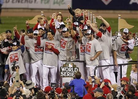 st louis cardinals celebrating  champioship series win players bio