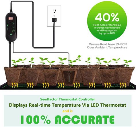 20 X20 Seedfactor Seedling Heat Mat Seed Germination With Thermostat Controller Ebay