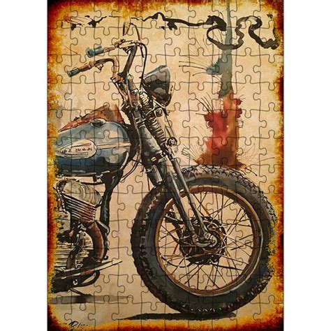 Tablomega Ahşap Mdf Puzzle Yapboz Retro Motosiklet 120 Parça Fiyatı