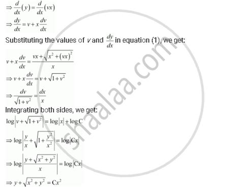 Show That The Given Differential Equation Is Homogeneous And Solve Each