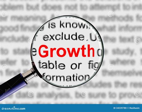 Magnifying Glass Words Growth Stock Photo Image