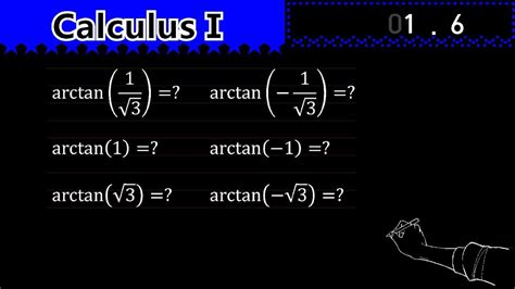 특수각의 tan 값으로 역삼각함수 arctan 값 구하기 cal0106 find the exact value arctan