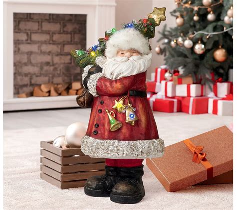 Design Toscano Santa With A Sparkling Christmastree Statue Qvc