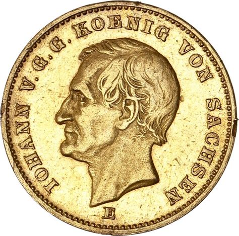 Germany - Saxony - 20 Mark 1873-E Johann - Gold - Catawiki