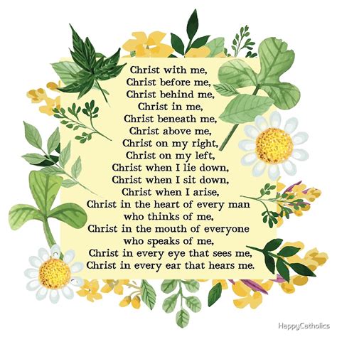 "St. Patrick's Breastplate Prayer" by HappyCatholics | Redbubble