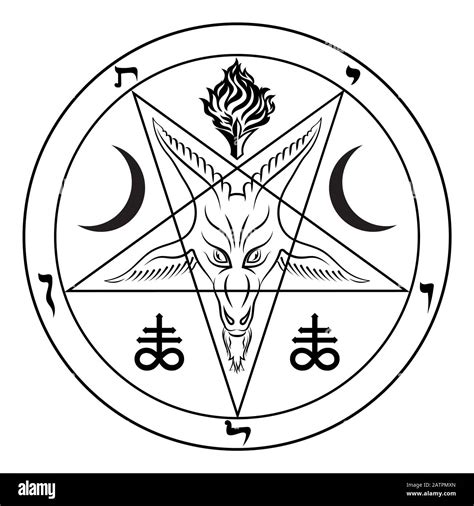 El Pentagrama El Signo De Lucifer La Cabeza De Un Gocat Hornado En Un