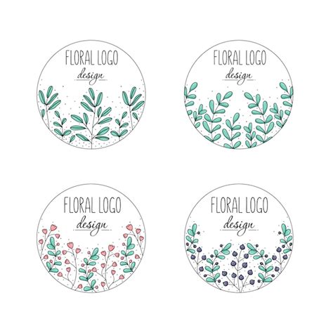 Colección de logotipos florales Vector Premium