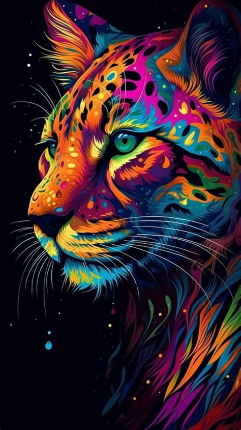 Shareably Colorful Animal Paintings Cat Art Illustration Big Cats Art