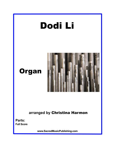 Dodi Li Organ Arr Christina Harmon Sheet Music Traditional Organ