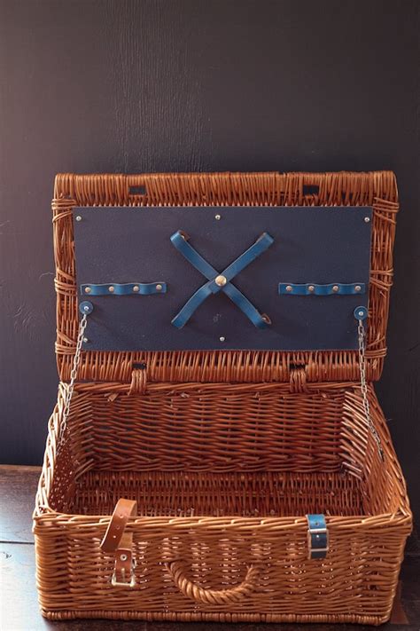 Large Wicker Rattan Picnic Basket With Organizer Vi Gem