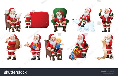 Cartoon Santa Claus Illustration Collections Stock Vector Royalty Free