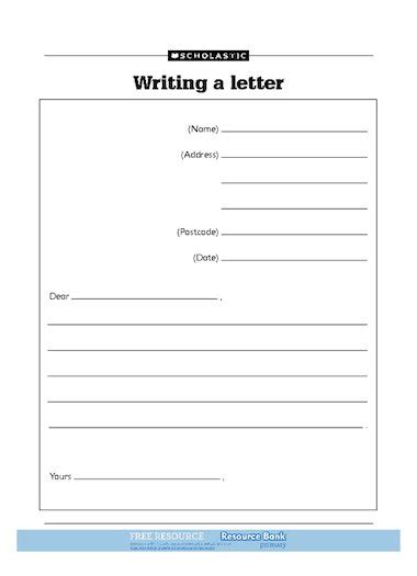 Writing A Letter Free Primary Ks1 Teaching Resource Scholastic