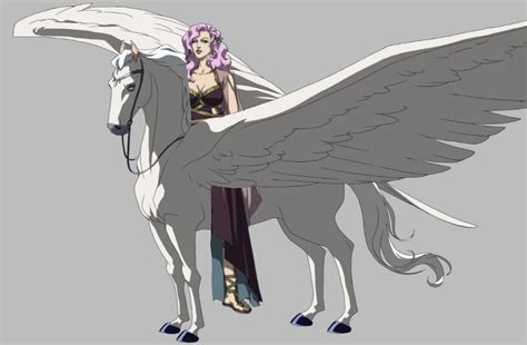 Aphrodite Riding On An Beautiful Pegasus Anime Fan Art